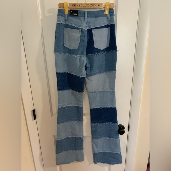 Bell Bottom Patchwork Jeans - Picture 2 of 8